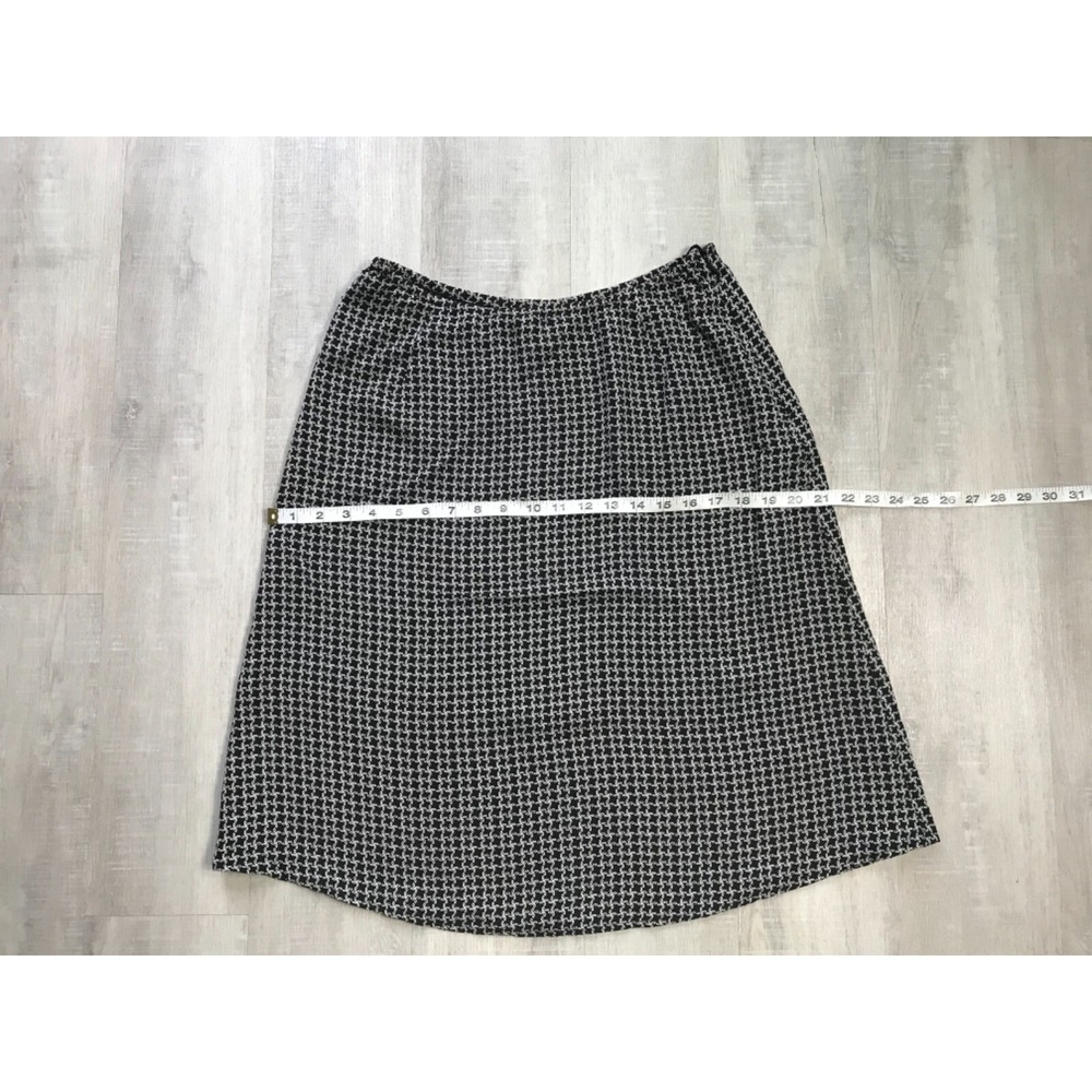 Talbots Womans Size 8 100% Pure Silk A-Line‎ Skirt Lined Side Zip Black, White - Picture 7 of 12